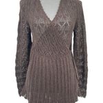 Beyond Threads Open Knit Alpaca Wrap Sweater V Photo 0