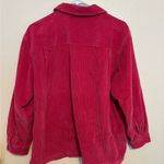 L.L.Bean Corduroy Button Front Shirt Jacket L PET Raspberry Lined Vintage Red Size L Photo 8