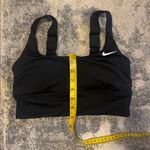 Nike Women's Black Sports Bra with White Swoosh Photo 2