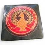 Vintage rare small coin pouch tooled leather rooster artsy western vibes Orange Photo 0