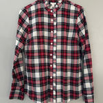 J.Crew Women’s  plaid button front dress shirt small holiday party Photo 0