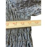 VTG Y2K 90s Blue Crinkle Denim Look Lace Up Shirt 2X Textured Stretch Top 2X Photo 10