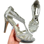 Alfani  Women’s Tacy Silver Metallic Platform Strappy Formal Heels 8.5 Photo 0