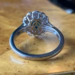 Natural Chrysocolla Orissa Garnet Halo Ring Size 9 Blue Photo 4