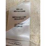 Lilla P Women Yellow Linen Short Sleeve V Neck Button Up Tie Hem Blouse Top Sz S Photo 3