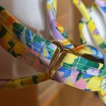 Relleciga NWT  Yellow Purple Floral Push Up Bikini Top Twist Underwire Size XXL Photo 6