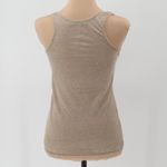 Vtg Y2K Chaiken Linen Sparkle Racer Tank Top Metallic Glam Indie Sleaze Size P Tan Photo 2