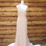 Mac Duggal 9168 Womens Blush Embellished One Shoulder Strappy Trumpet Gown Photo 5