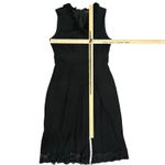 Marc Jacobs Black Lace Hem V-Neck Ruffle Pleated Shift Dress size 6 Silk Rayon Photo 2