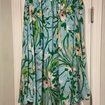 Bobeau  Size M Light Blue Floral Elastic Waist Flowy Lined Maxi Skirt Photo 0