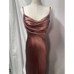 Revelry Skye Satin Desert‎ Rose Bridesmaid Dress Womens 4 Petite maxi Prom New Pink Size 4P Photo 12