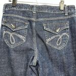Nine West Womens Dark Denim Blue Jeans Size 14 31 Bling Flap Pockets Hi Rise Photo 2