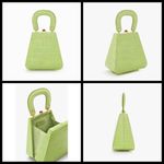 STAUD ππ Kenny Bag Pistachio Crocodile Embossed Photo 4