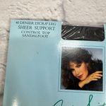 Jaclyn Smith Vintage  Silky Support Pantyhose Size D Off Black New Sandalfoot Photo 1