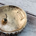 Vintage Napier Earrings For Pierced Ears Black & Gold Tone Photo 7