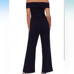 XScape 🆕  Over-The-Shoulder Scuba Crepe Jumpsuit Black Sz 8 NWT Photo 5