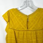 John Paul Richard Large Top Yellow Cap Sleeve Blouse Raw Boho Boxy Gauzy 1684 Photo 7