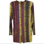 Blue Leopard Womens plus size 1X colorful snake print long sleeve romper Multiple Photo 1