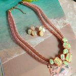 Unique Iridescent Pink Shimmer Necklace / Earrings Photo 0