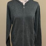 Susan Graver Gray Metallic Hoodie Sweater Jacket Photo 0