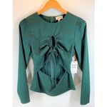 Open Edit  | NWT | Small | Cutout Detail Blouse in Green Park Photo 4