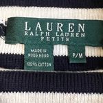 Lauren Ralph Lauren turtleneck striped sweater with embroidery size PM Blue Photo 2
