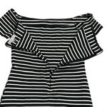 1. State Revolve  Striped Off Shoulder Dress‎ Bodycon Mini Short Sleeve Party Sz M Photo 9