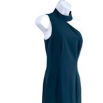French Connection Echo Crepe One Shoulder Cocktail Party Dress Teal Size 4 NWOT Photo 4