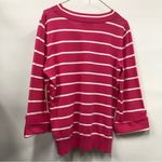 Jones New York sport 3/4 sleeve pink white striped top size XL Photo 1