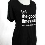 Forever 21 Let the Good Times Roll Cars Quote Black Tee Shirt Plus Classic Rock Goth Photo 1