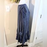 Free People  Washed Ashore Indigo Blue Textured Ruffle Hem Peasant Dress  Sz M🧡 Photo 4