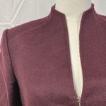 Anne Klein  Wool Blend Studded Blazer Jacket Coat Sz PS Maroon Classic‎ Career Photo 3