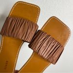 STAUD  Sandals Nina Ruched Leather Brown Slip On Shoes Size 6 Photo 2