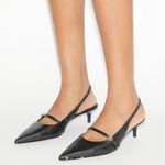 Tory Burch NWOB  Double T Buckle Mary Jane Slingback Heels in Black Sz 10 Photo 1