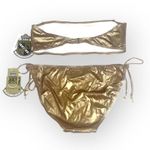 Juicy Couture new OG Beach ♚ Liquid Gold Metal Bikini Set ♚ Crystal Logo J’s ♚ Photo 1