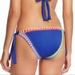PilyQ NWT Platinum Crochet Rainbow Side Tie Bikini Bottoms Blue- Size Large Photo 3