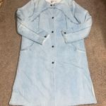 Anthropologie Pilcro Reversible Sherpa Denim Duster Coat Large Photo 2