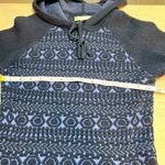 Akini Hooded Sweatshirt Womens S Stretch Knit Textured Tribal Pattern Long Slve Photo 6