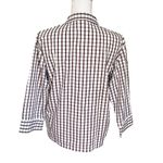 Sleepy Jones Pajama Top Women’s Size XS Checkered Button Up Long Sleeve White Photo 4