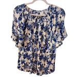 Versona Blouse Size M Off The Shoulder Bell Sleeve Rounded Hem Boho Peasant Photo 0