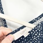 Loft NWT  Womens Coastal Beachy Star Godet Double V Linen Blend Tank Dress S Navy Photo 3