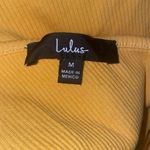 Lulus Spice Things Up Yellow Ribbed One-Shoulder Cutout Midi Dress Photo 4