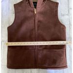 VTG Lauren Ralph Lauren Womens Hooded Faux Suede Detailed Sherpa Lined Vest PS Brown Size undefined Photo 4