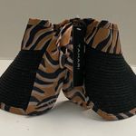 Tahari  Hat Visor Sun Animal Print Bow Packable Roll Up Black Blue Camel Tan Photo 2