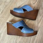 Spring Step NWT  Blue Leather Sunburst Wedge Bohemian Sandal Size 38/Women’s 7.5 Photo 7
