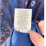 Women's Navy Blue Floral Notched Neck Pleated Longsleeve Mini Shift Dress size 6 Photo 7