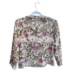 Lafayette 148 New York Floral Embroidered Jacket Brown Purple Size 8 Tan Photo 4