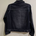 Apple Bottoms Juniors Jean Jacket Black Rinsed Distressed Stretch Crop Denim 7/8 Photo 5