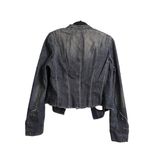 Elie Tahari Washed Blue Embellished Hook Closure Stand Collar Military Jacket L Photo 9