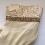 Notte Marchesa cream strapless beaded layered silk wedding formal dress, size 0 Photo 2